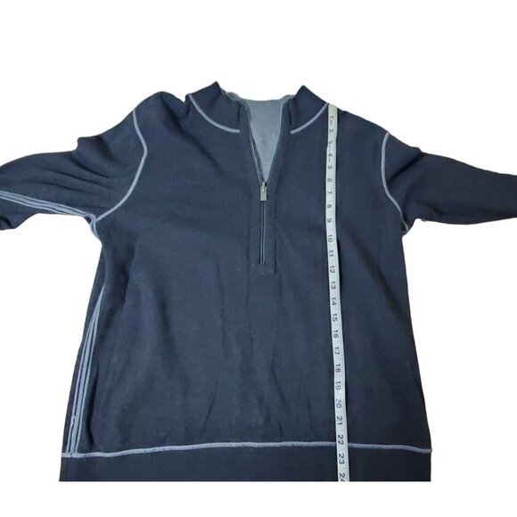 Tommy Bahama Gray 1/4 Zip Pullover Sweatshirt Reversible Mens Size M - Picture 8 of 13